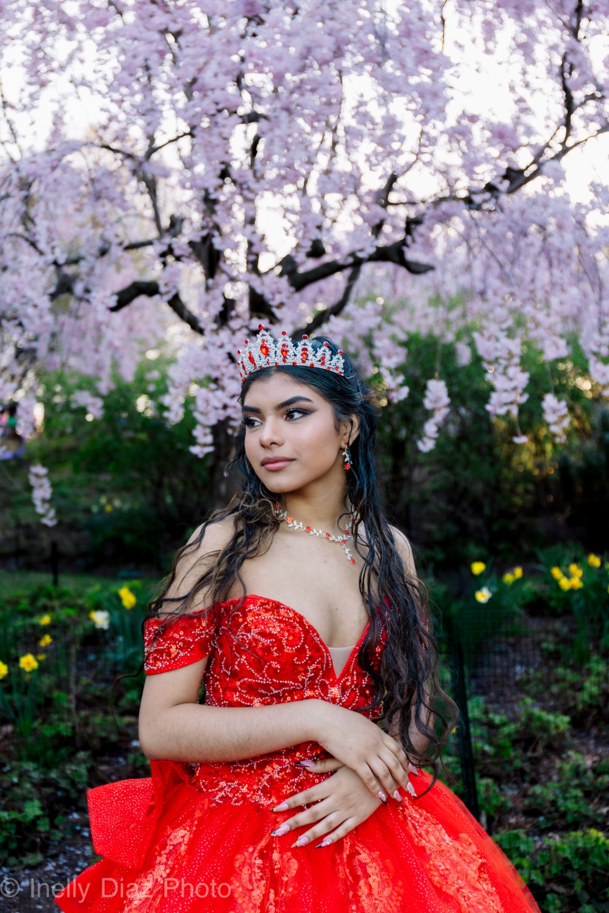 Cherry blossom portrait — gown reveal